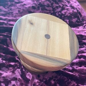 Handmade Wooden Round Trinket Holder